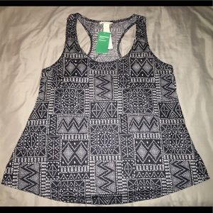 Printed Loose Razorback Tank Top